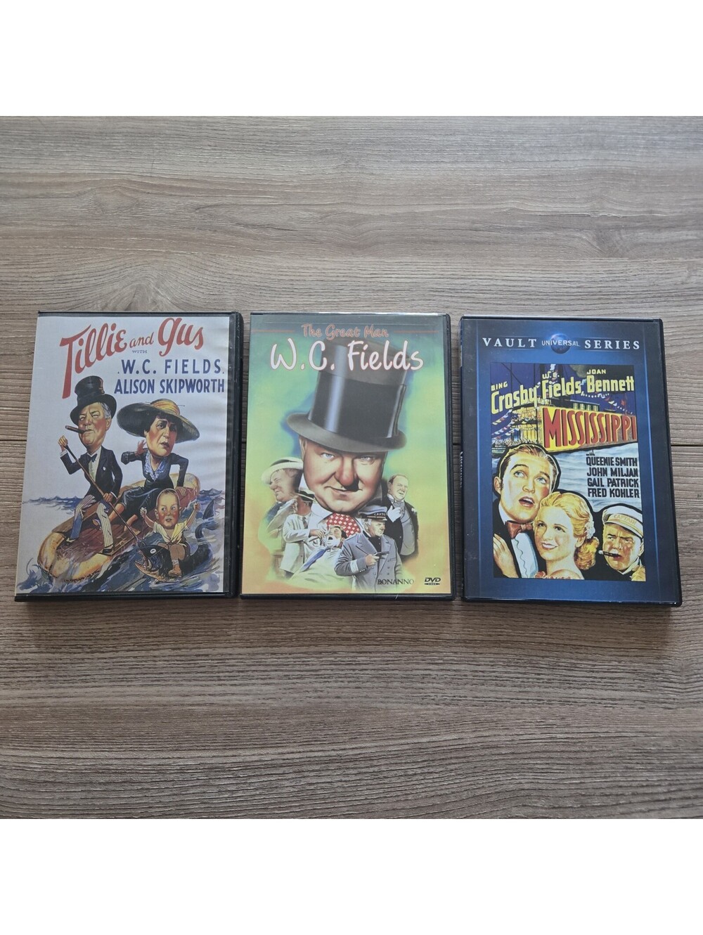 W.C. Fields 3-DVD Lot Mississippi Tillie and Gus Great Man Bing Crosby Comedy